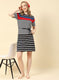 Women NAvy Blue Stripe Dress