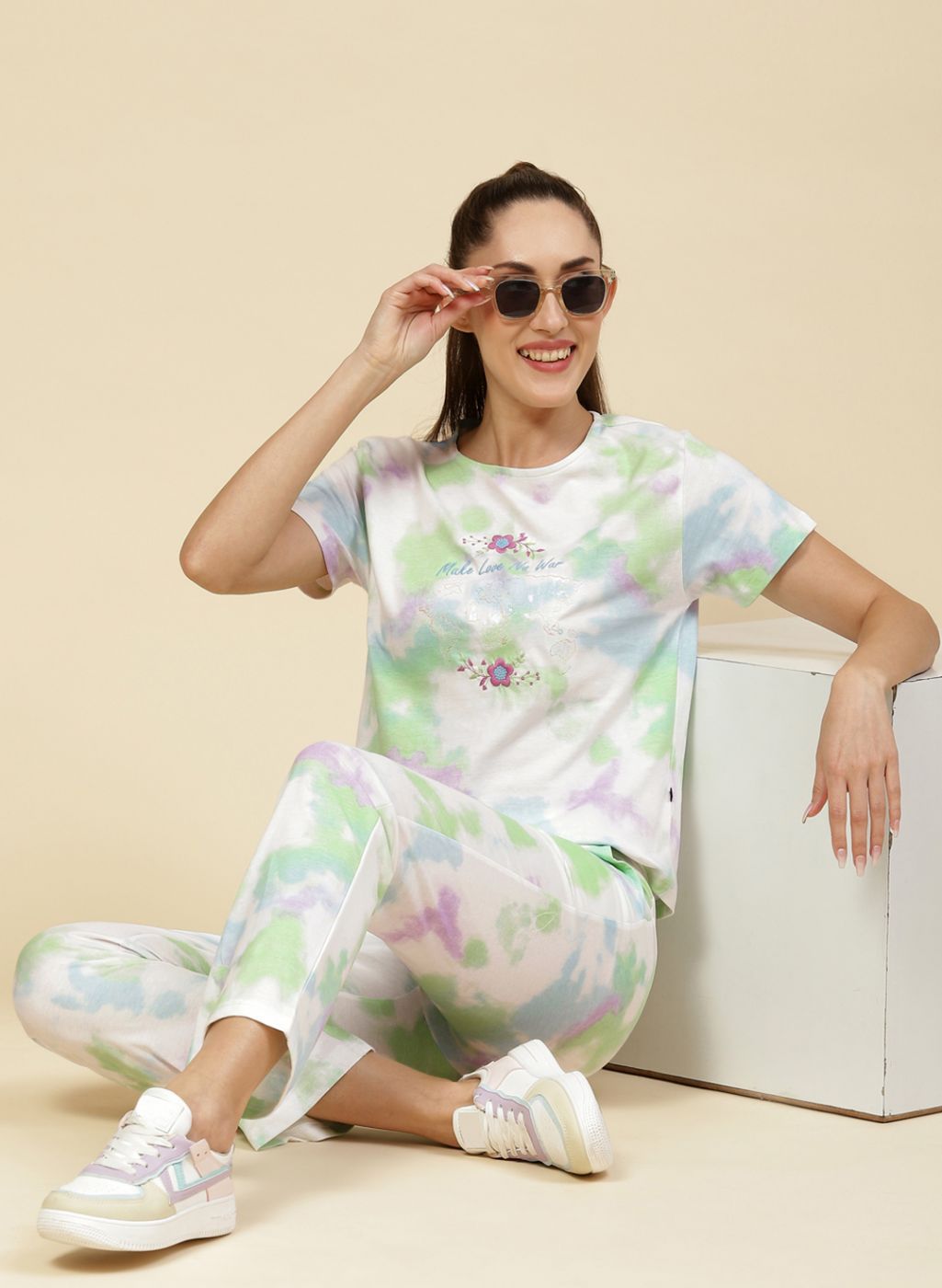 Women Green Printed CoordiNAte Set