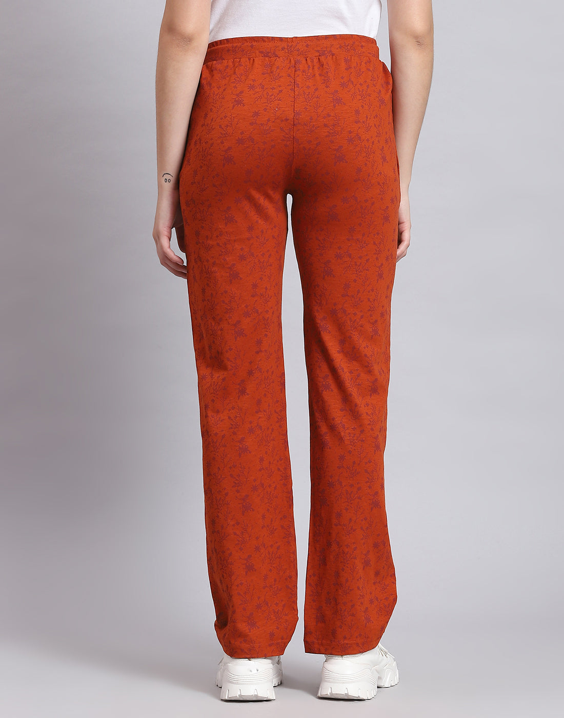 Women Rust Printed Regular Fit Lower