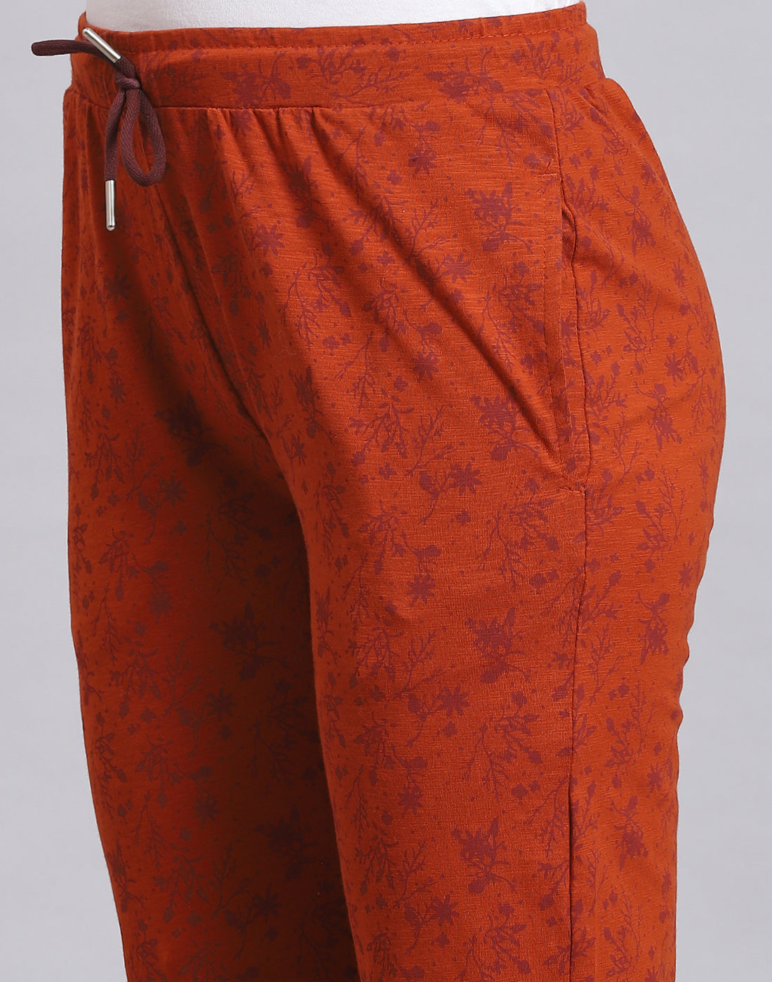 Women Rust Printed Regular Fit Lower