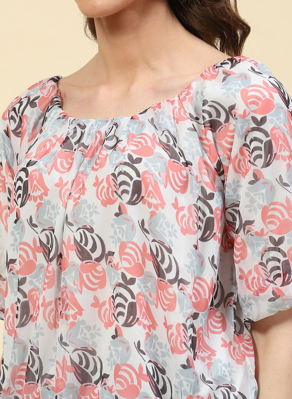 Women Orange Printed Top