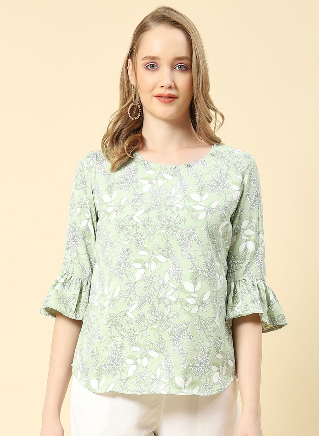 Women Green Printed Top