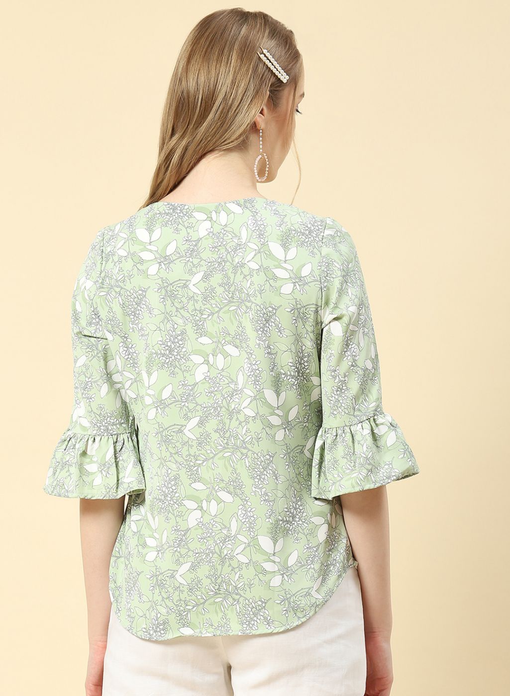 Women Green Printed Top