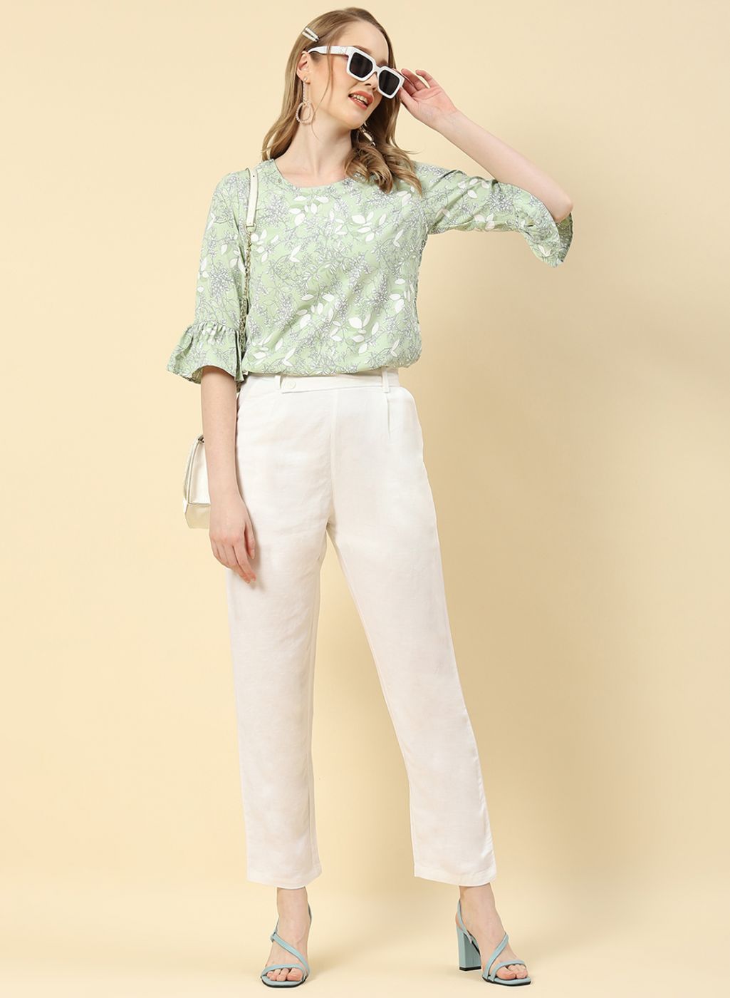 Women Green Printed Top