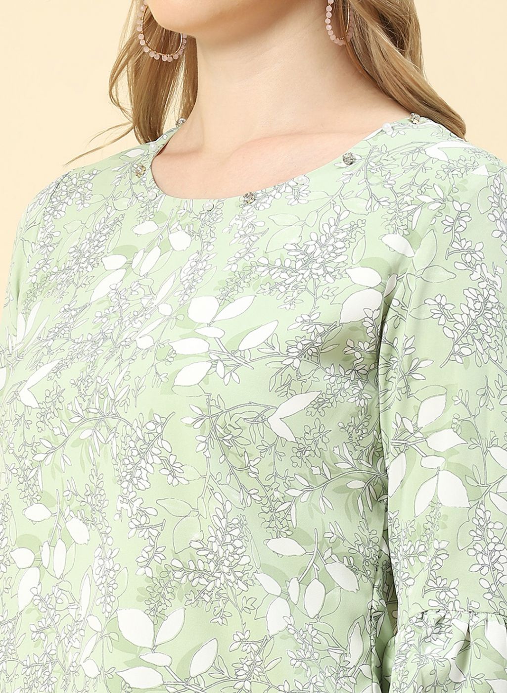 Women Green Printed Top