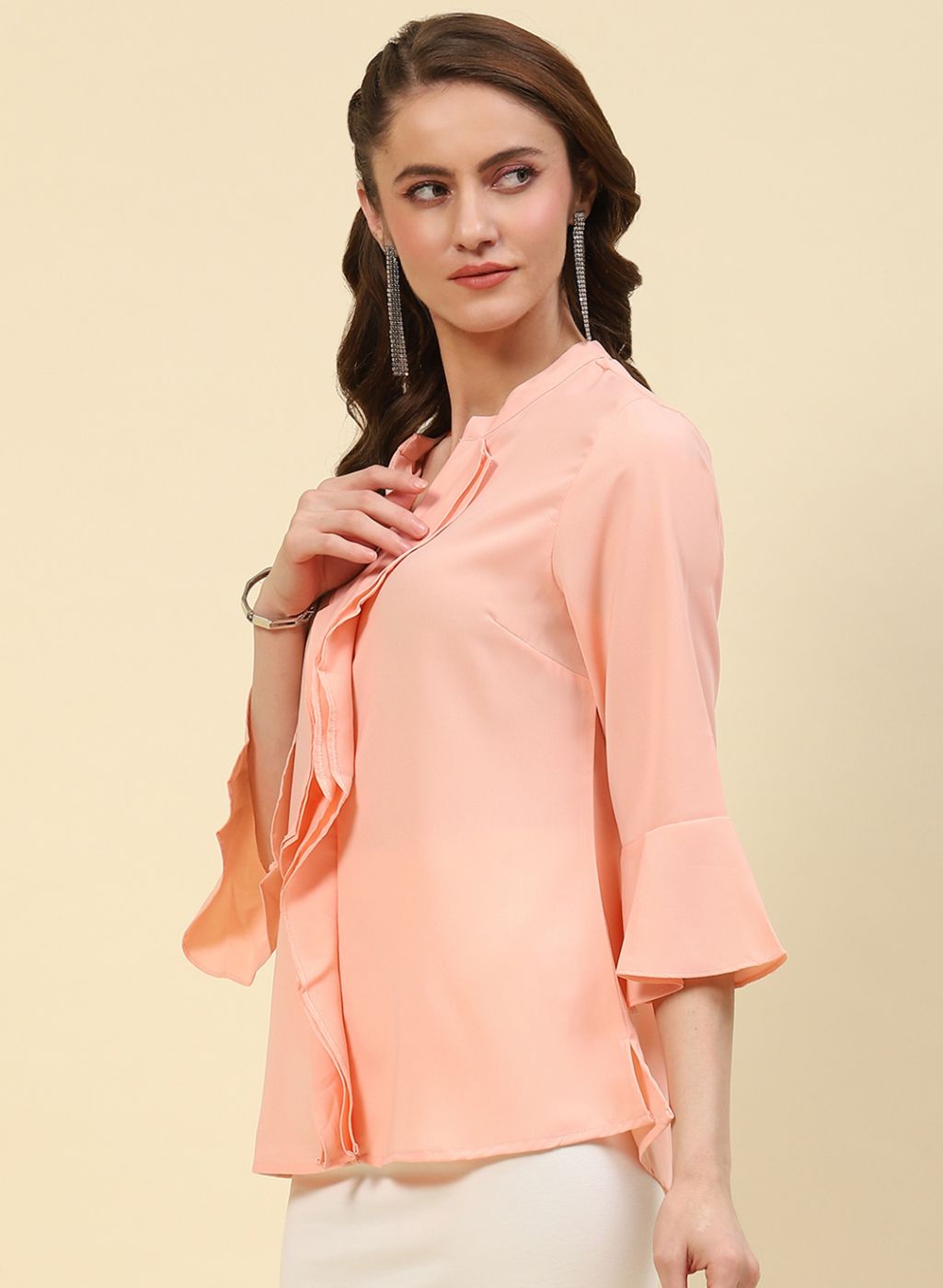 Women Pink Plain Top