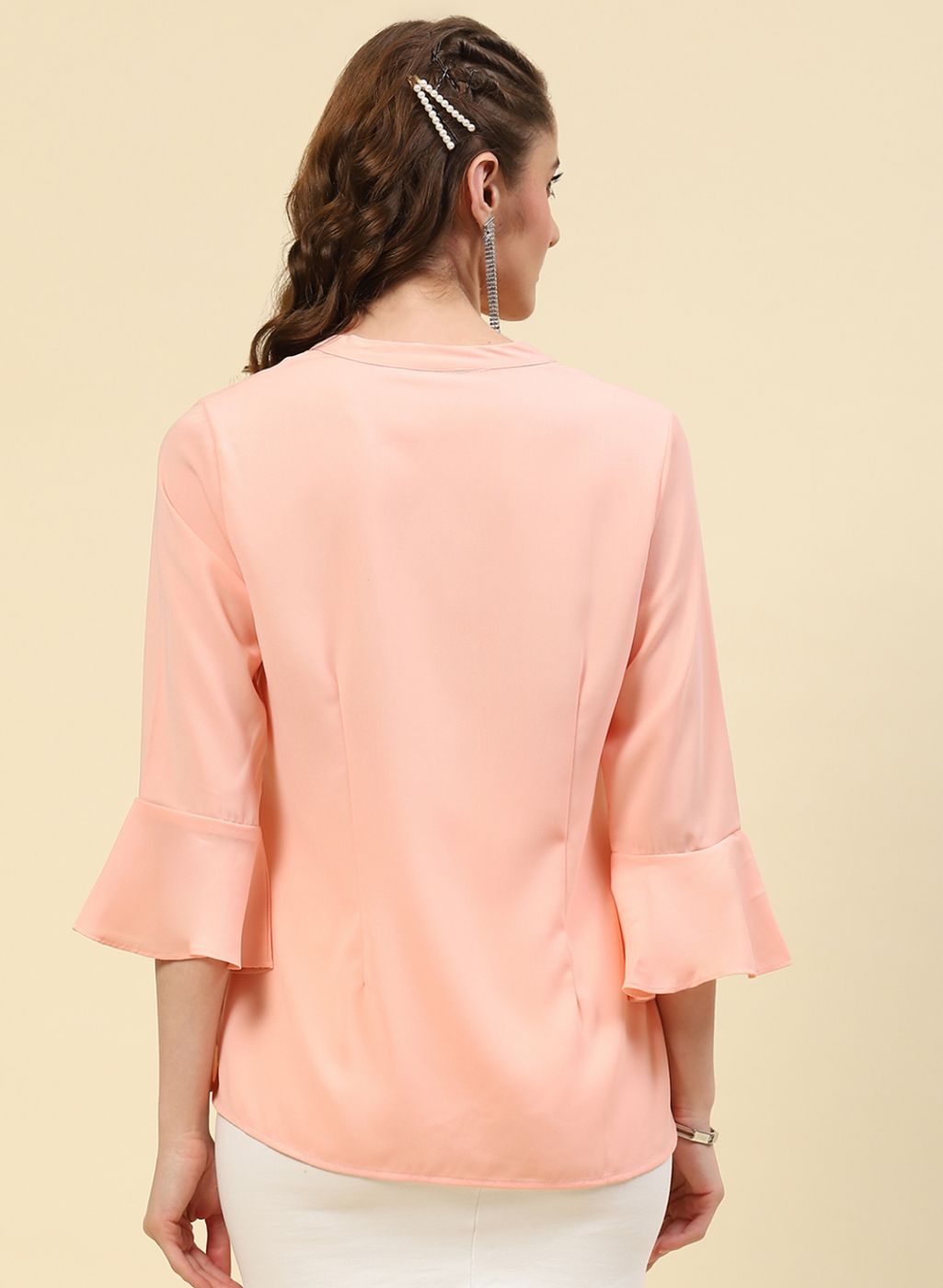 Women Pink Plain Top