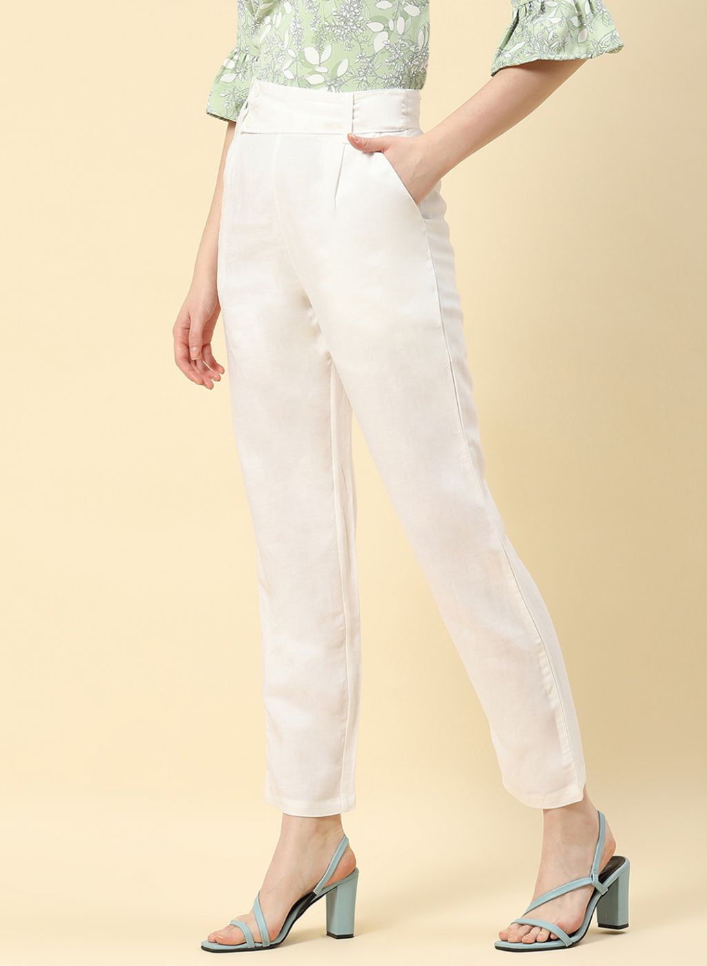 Women White Regular Fit Lower