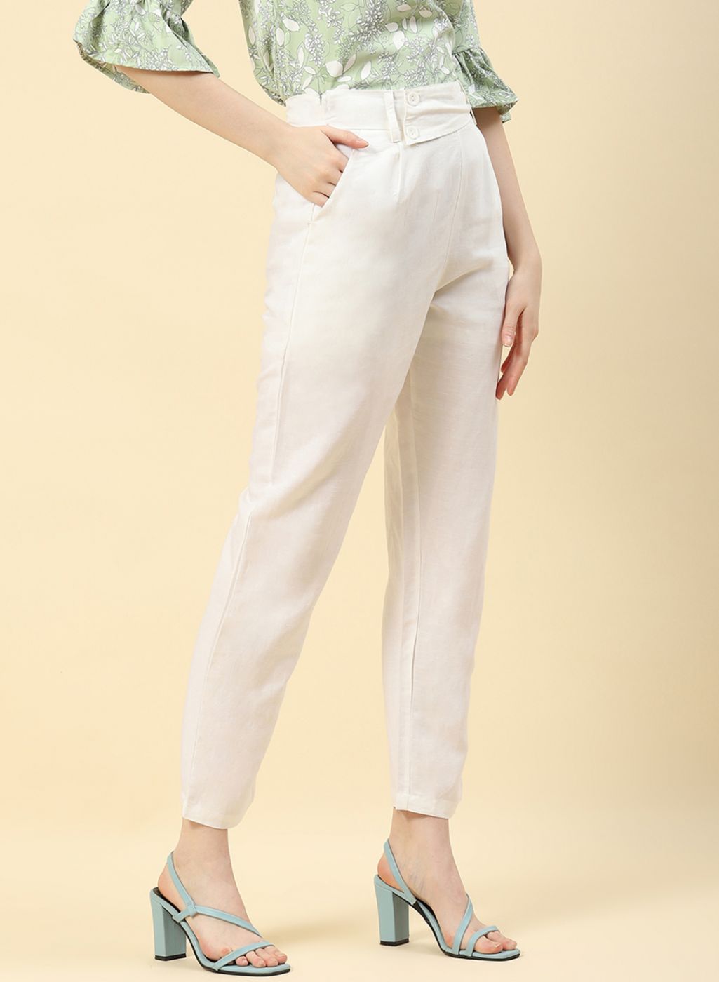 Women White Regular Fit Lower