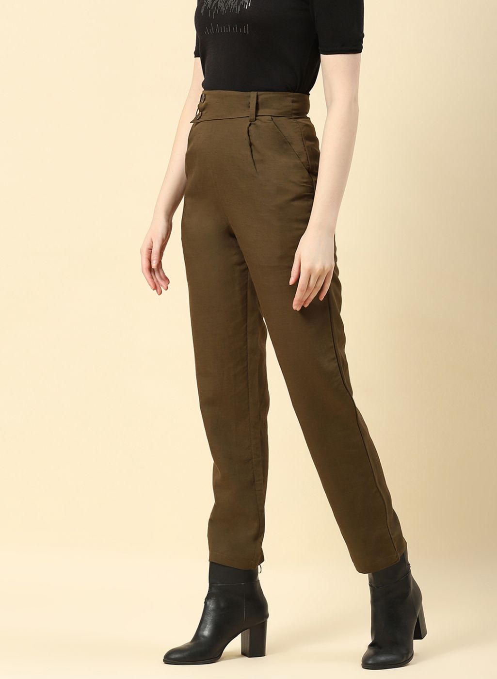 Canvas cargo trousers - Dark khaki green - Ladies | H&M