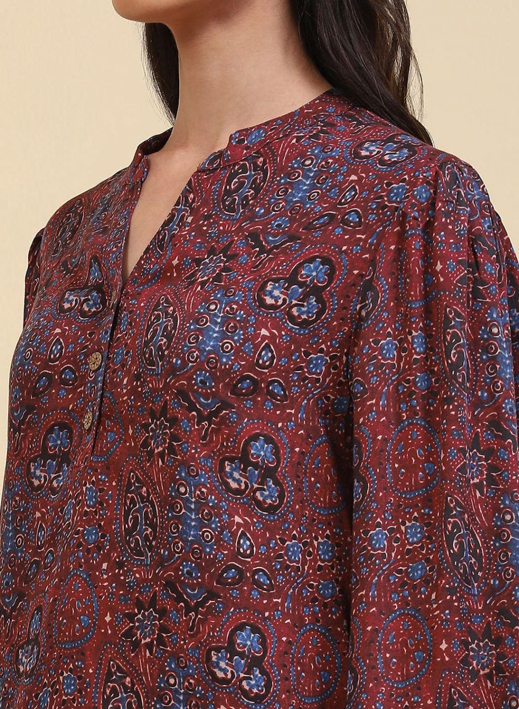 Women Maroon Printed Top