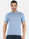 Men Sky Blue Solid T-Shirt