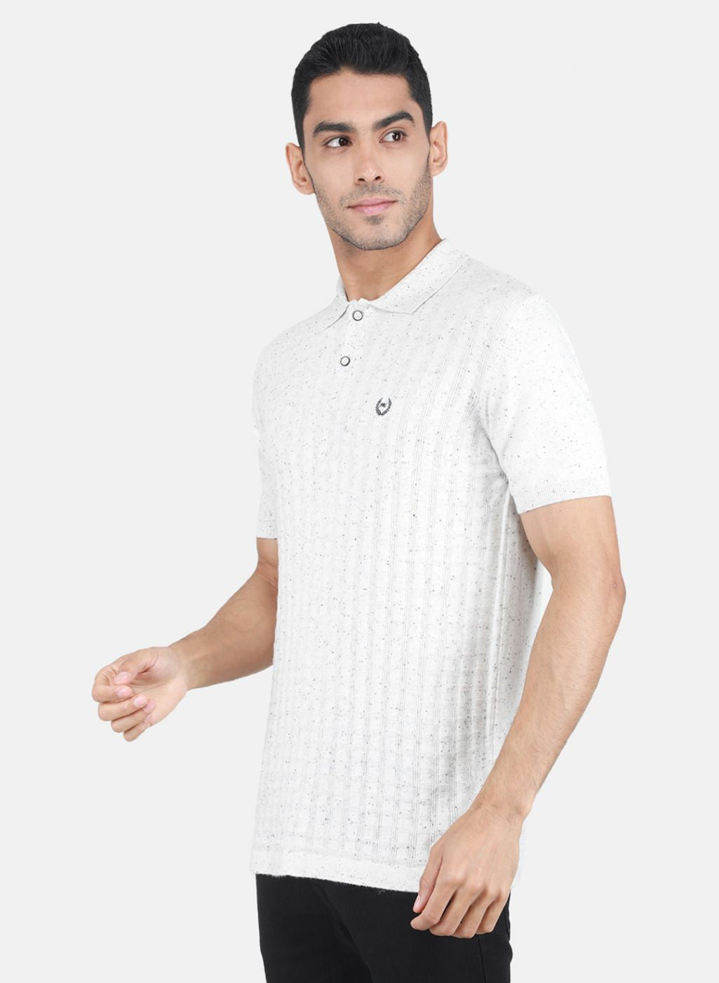 Men White Solid T-Shirt