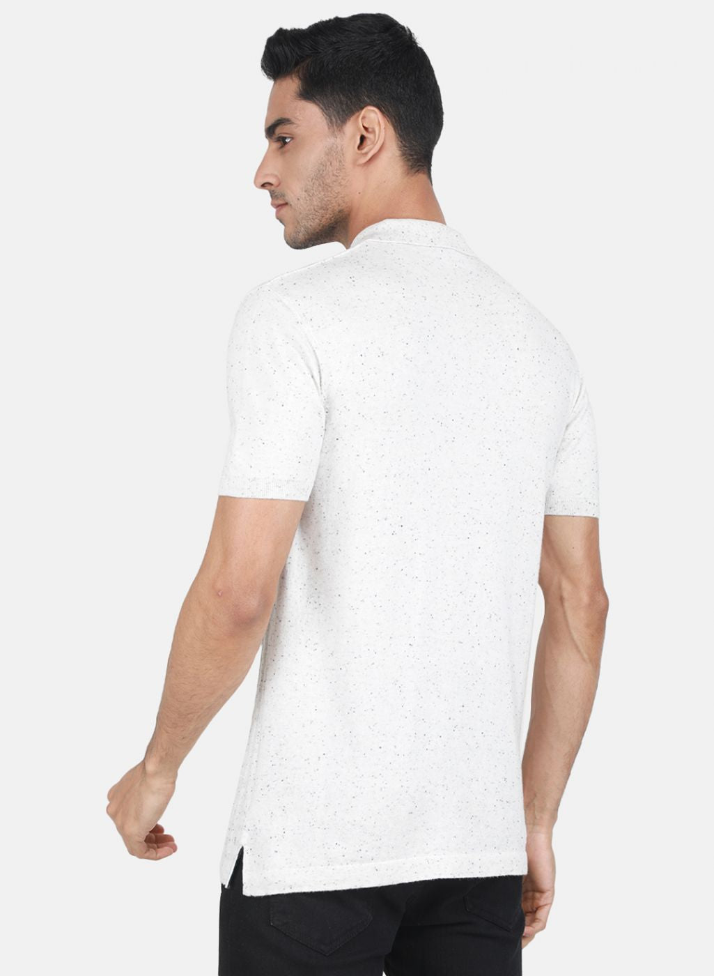 Men White Solid T-Shirt