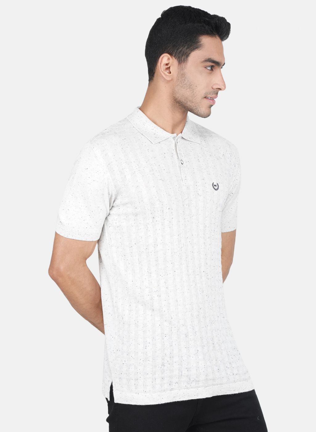 Men White Solid T-Shirt