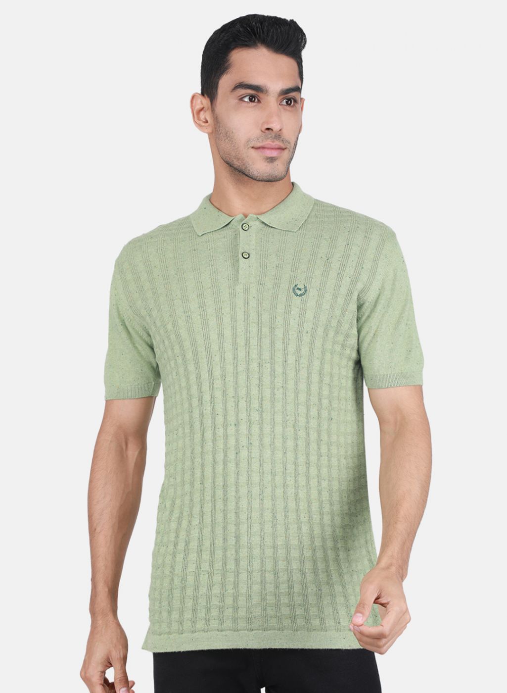 Men Sea Green Solid T-Shirt