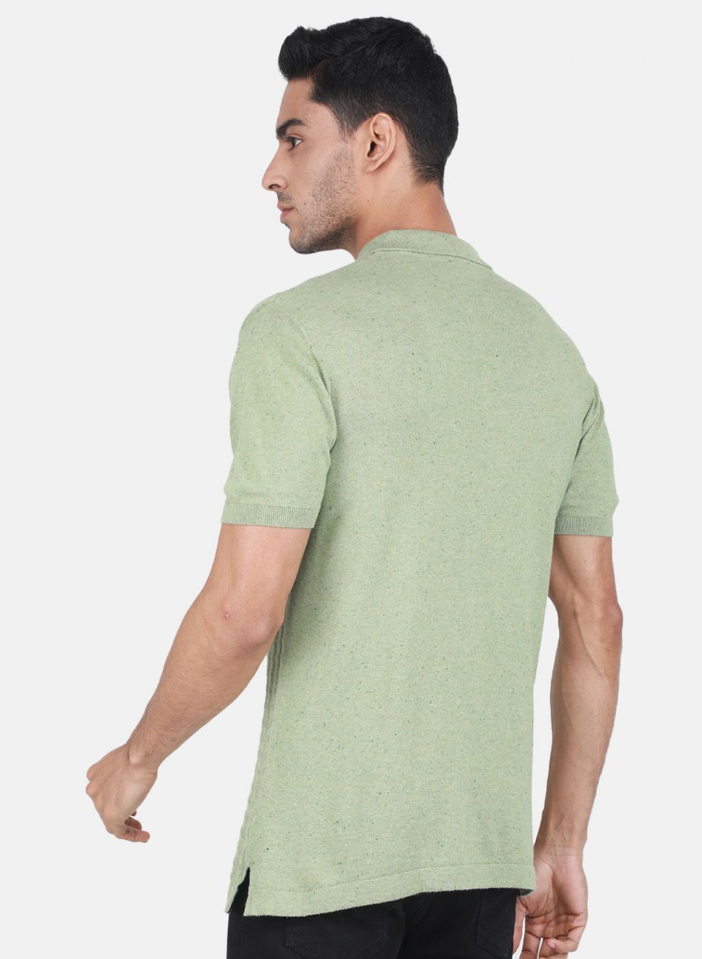 Men Sea Green Solid T-Shirt