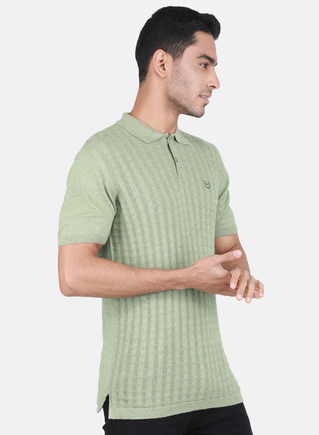 Men Sea Green Solid T-Shirt