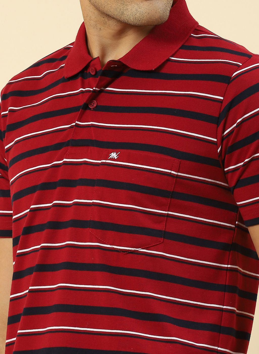 Men Maroon Stripe T-Shirt