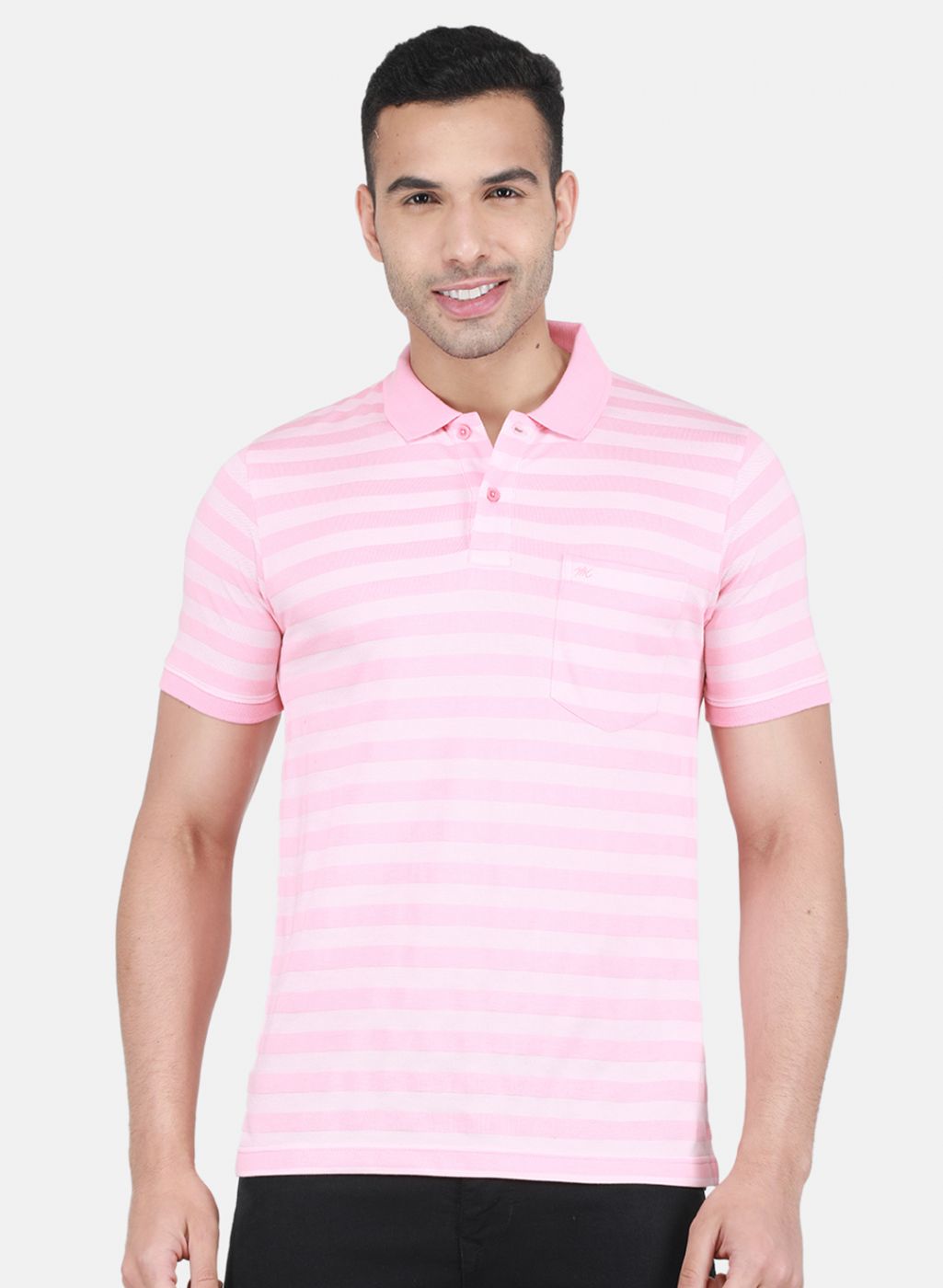 Men Pink Stripe T-Shirt