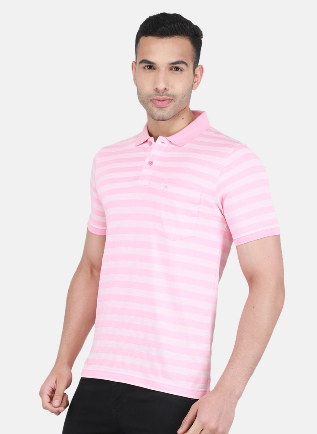 Men Pink Stripe T-Shirt