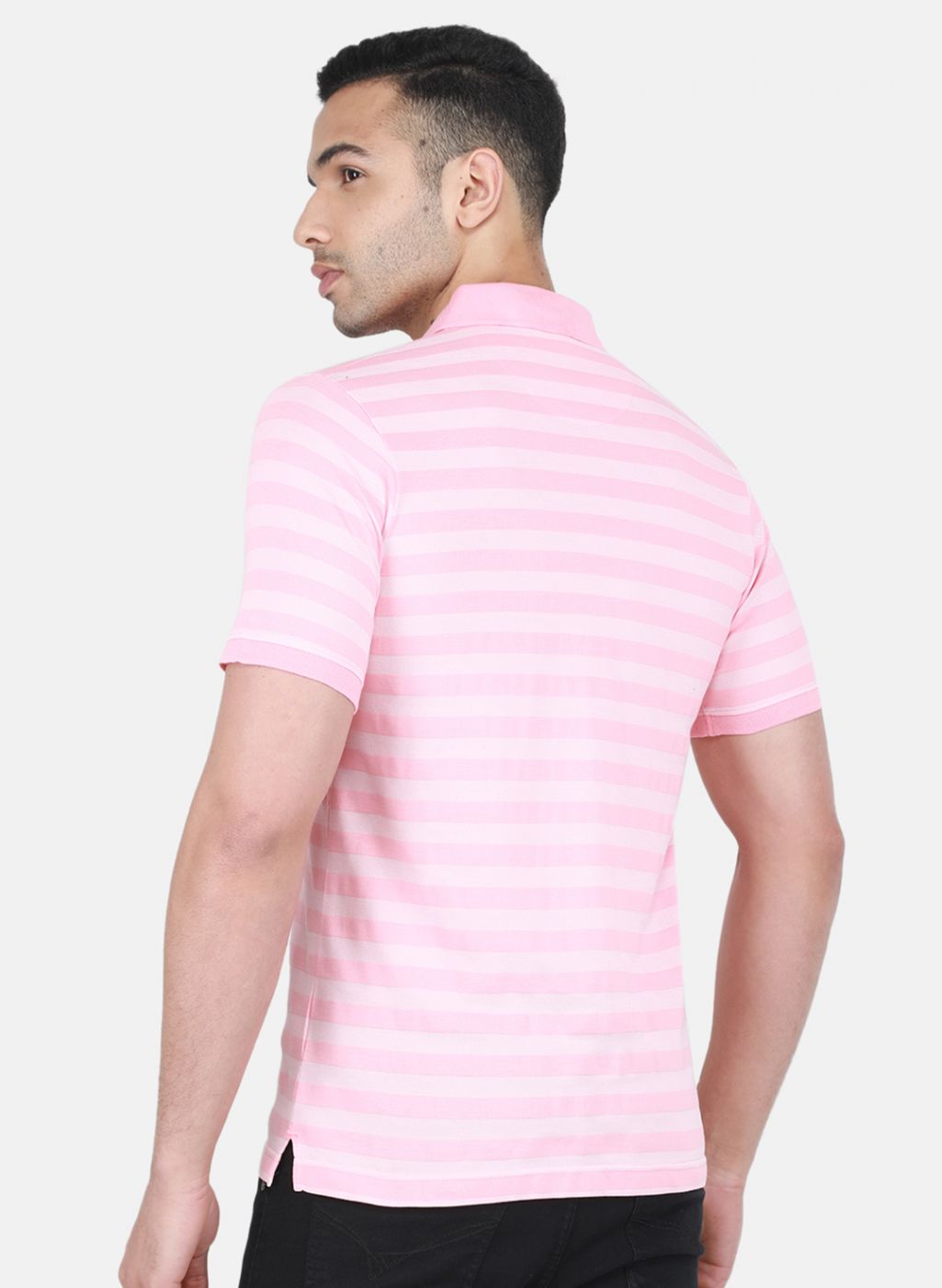 Men Pink Stripe T-Shirt