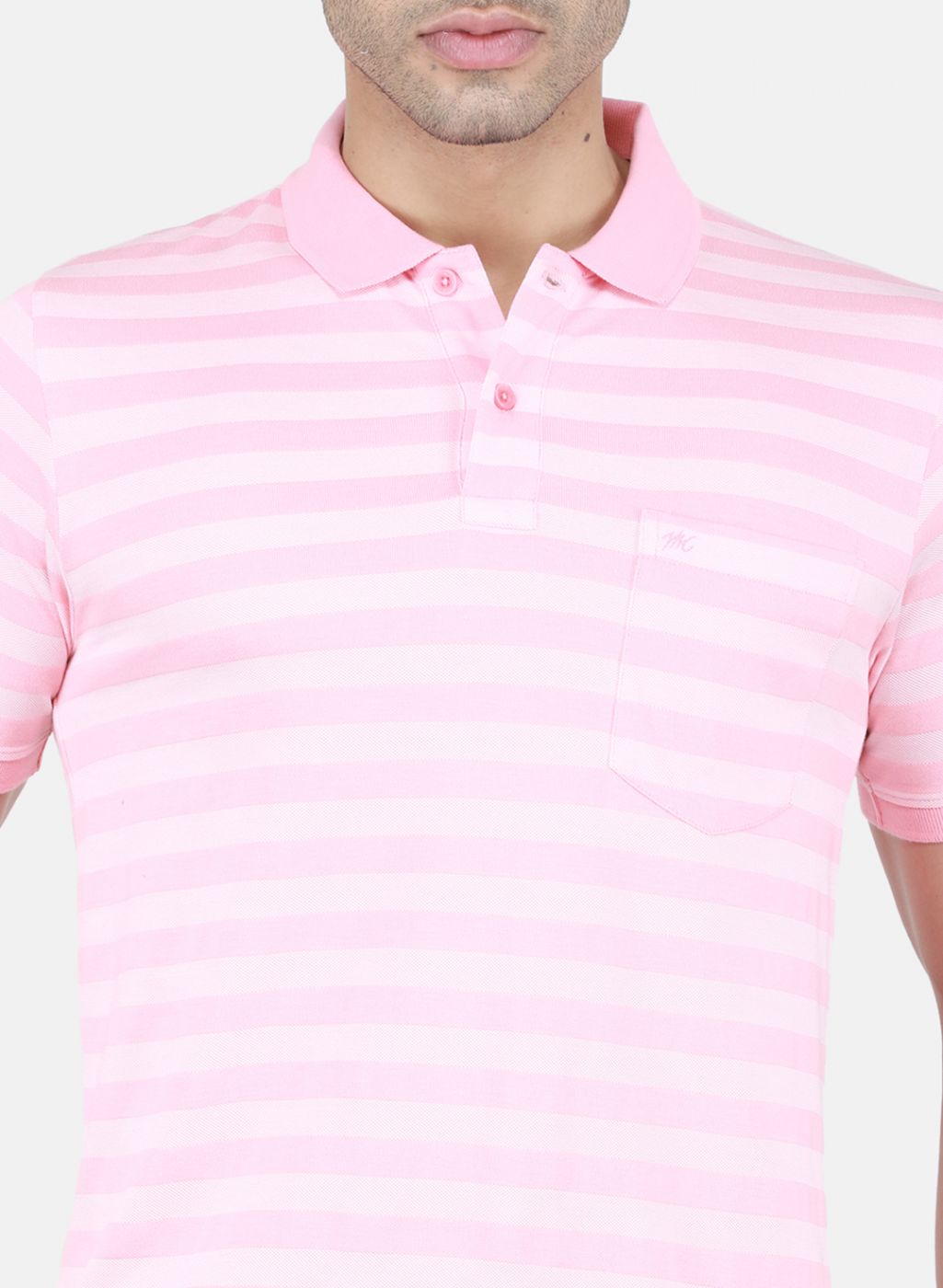 Men Pink Stripe T-Shirt