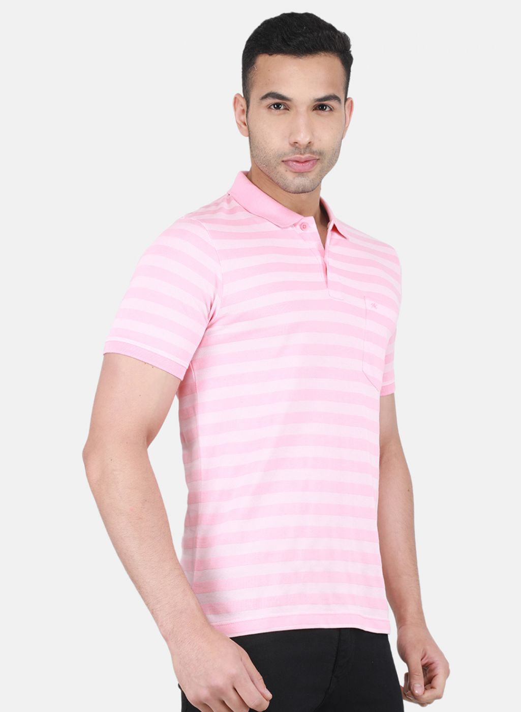 Men Pink Stripe T-Shirt