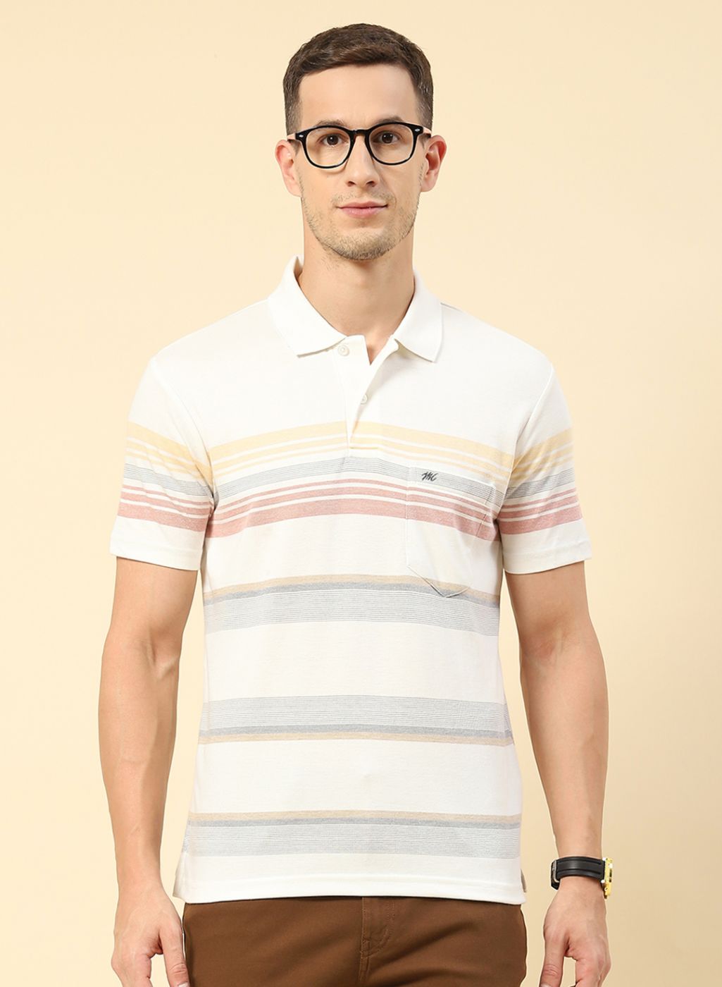 Men Maroon Stripe T-Shirt