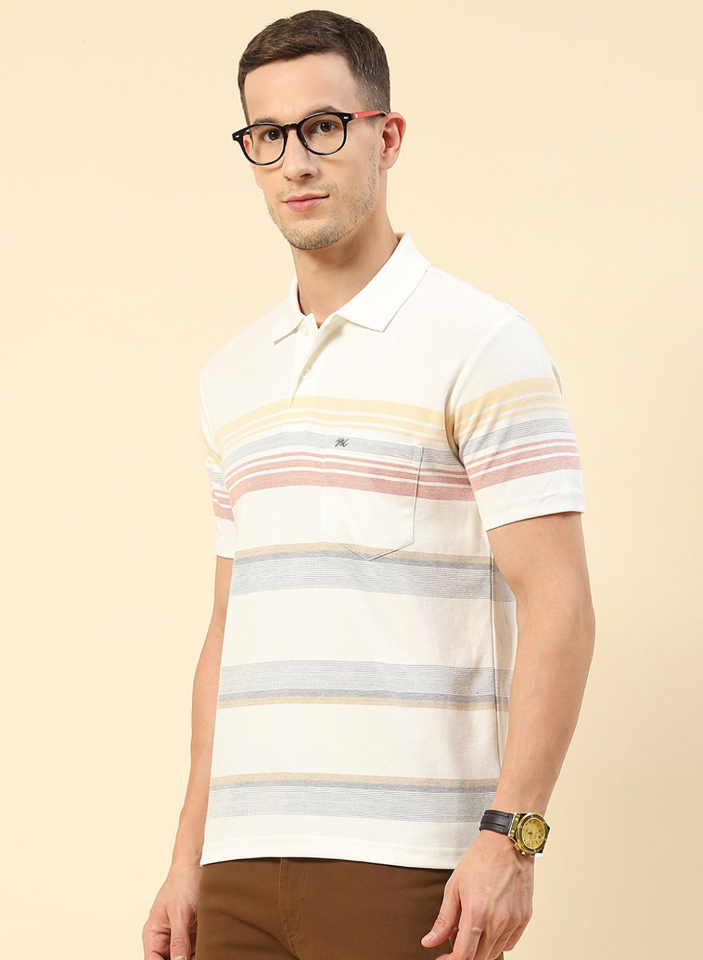 Men Maroon Stripe T-Shirt