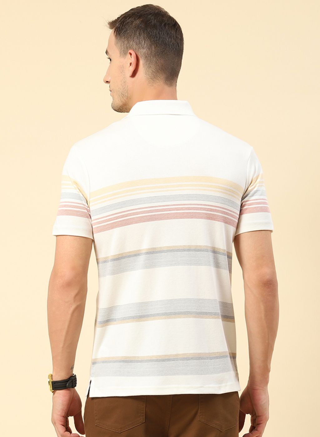 Men Maroon Stripe T-Shirt