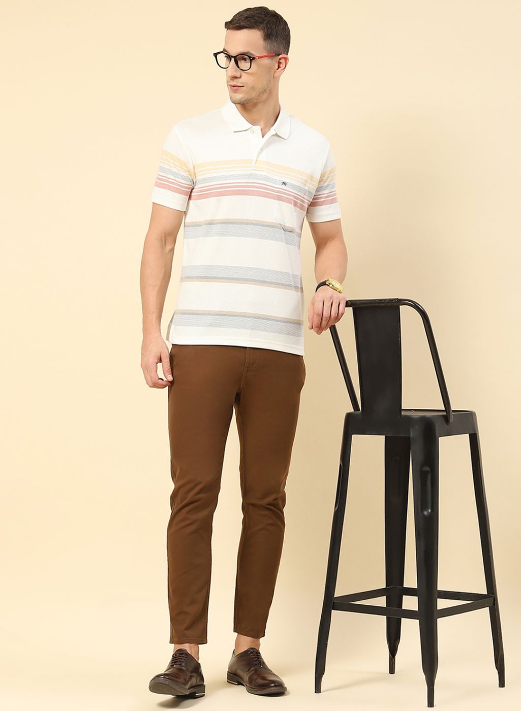 Men Maroon Stripe T-Shirt