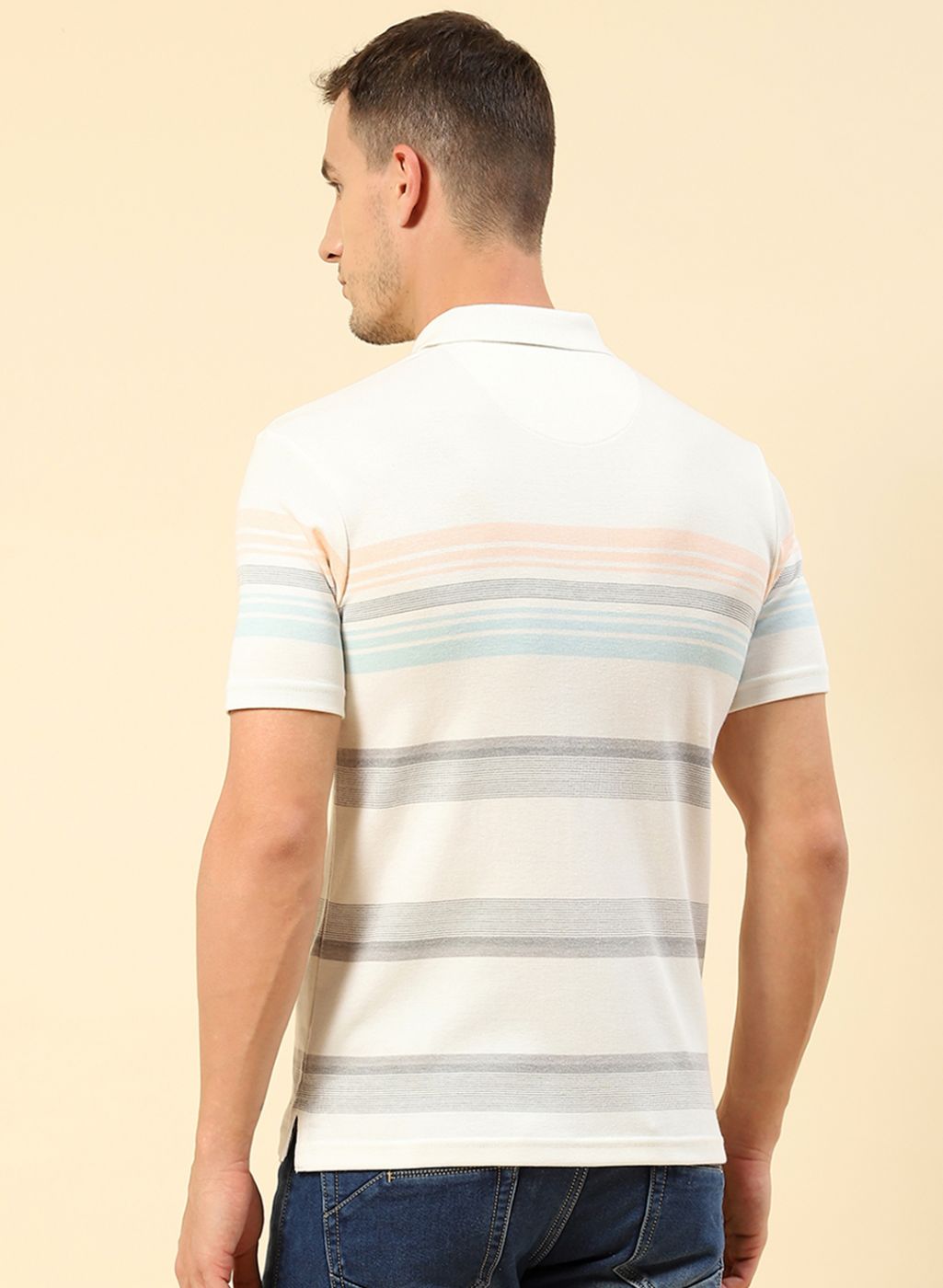 Men Blue Stripe T-Shirt