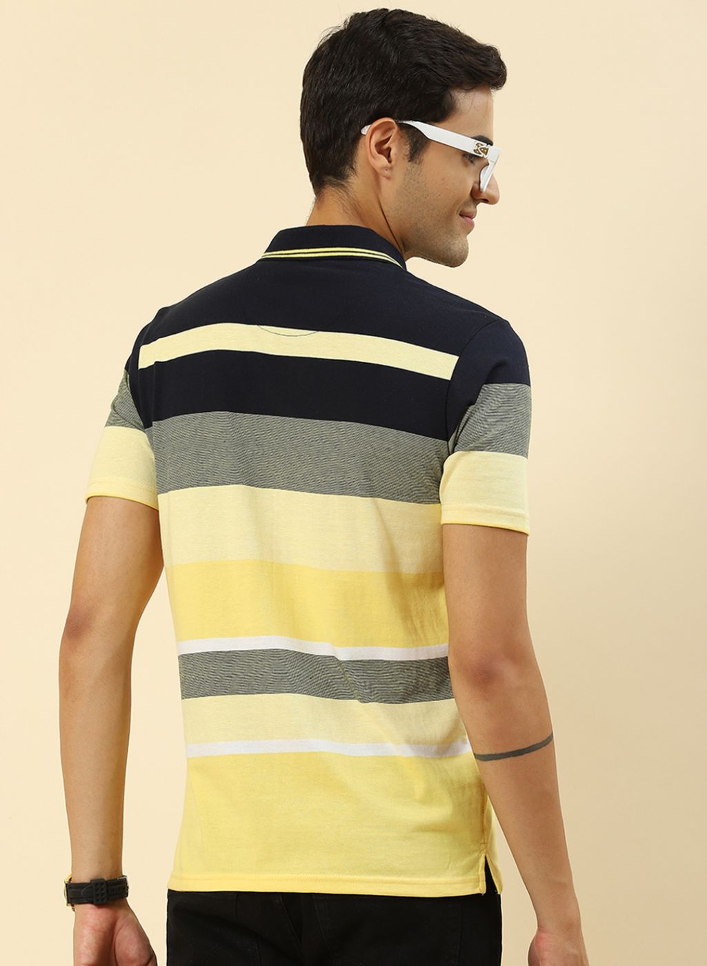 Men Yellow Stripe T-Shirt