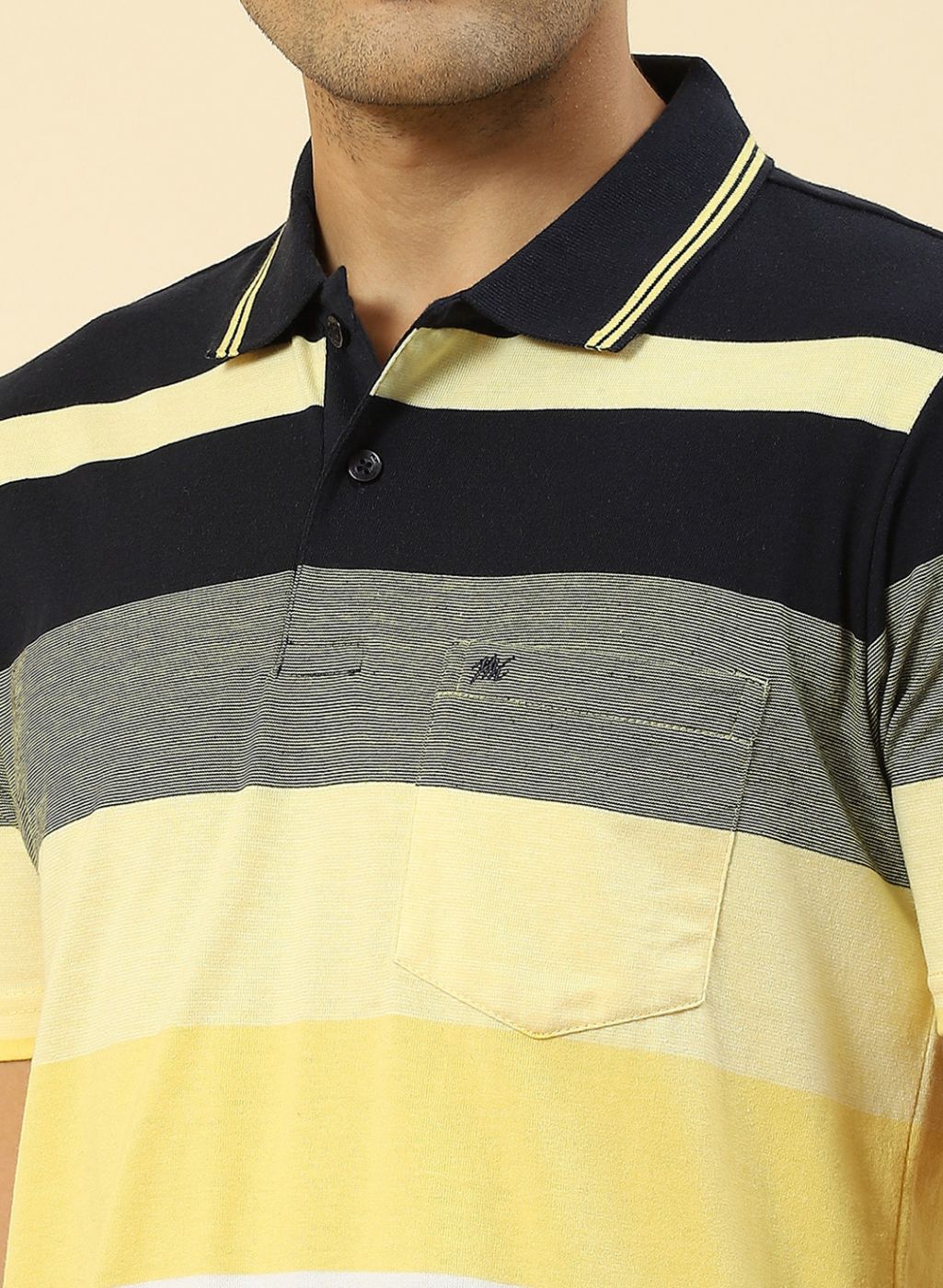 Men Yellow Stripe T-Shirt