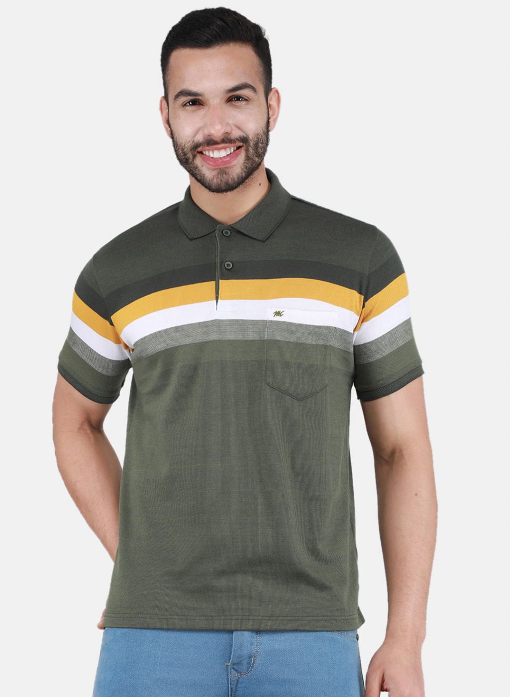 Men Olive Printed T-Shirt