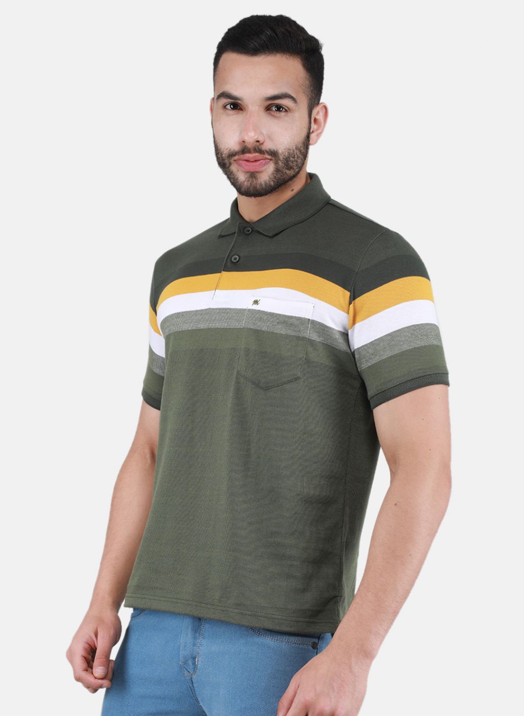 Men Olive Printed T-Shirt