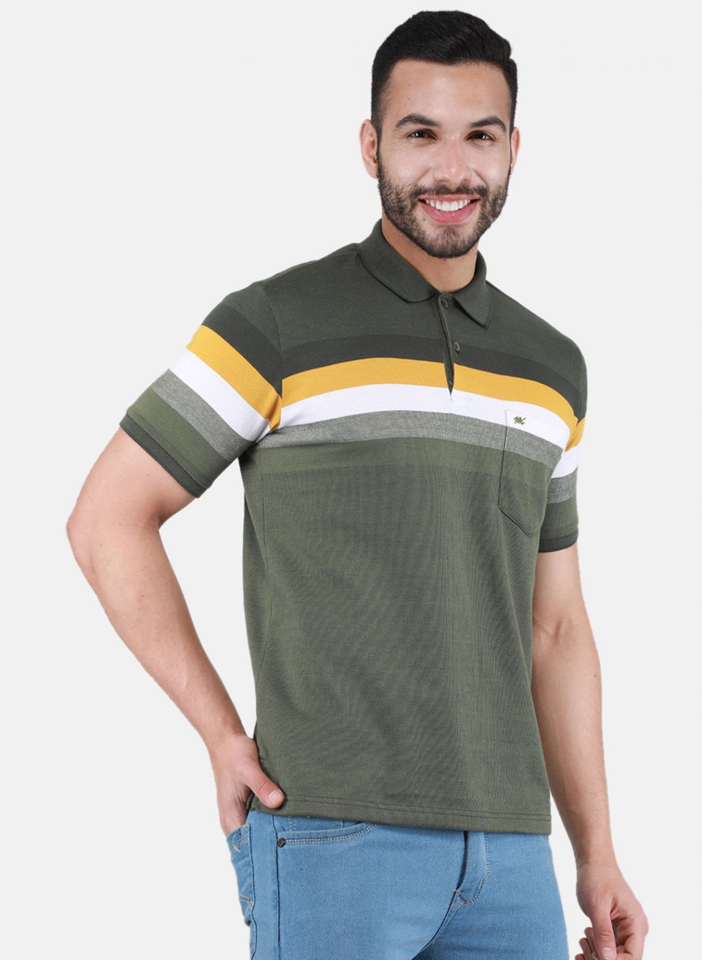 Men Olive Printed T-Shirt