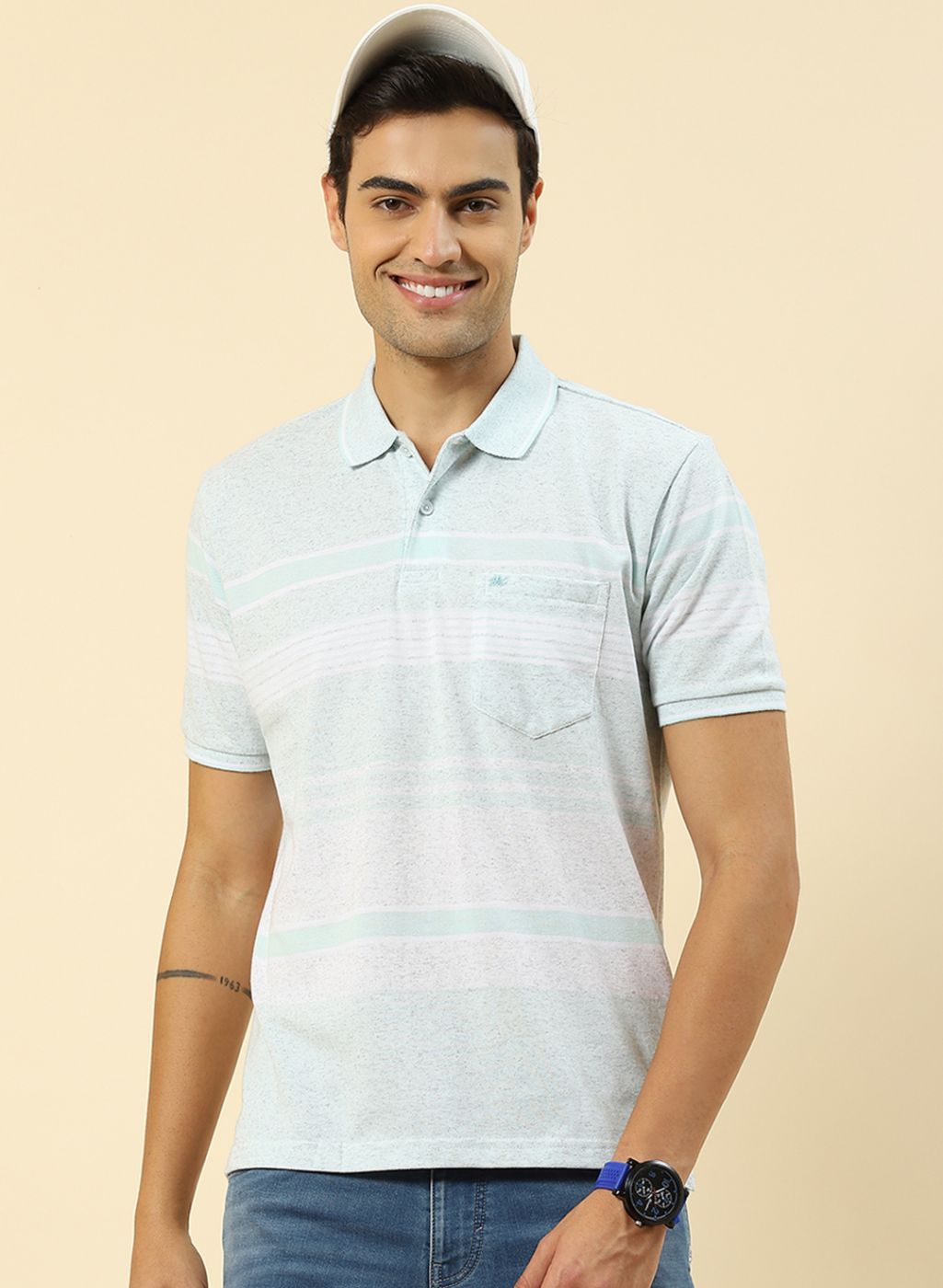 Men Blue Stripe T-Shirt