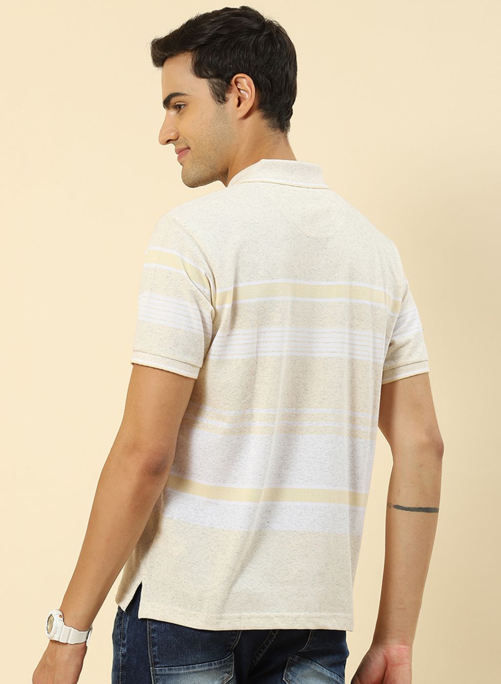 Men Yellow Stripe T-Shirt