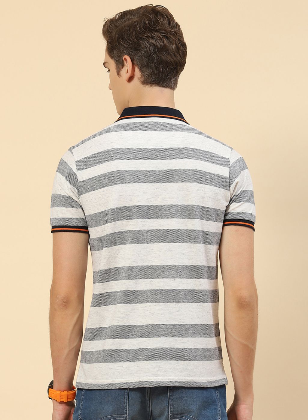 Men Off White Stripe T-Shirt