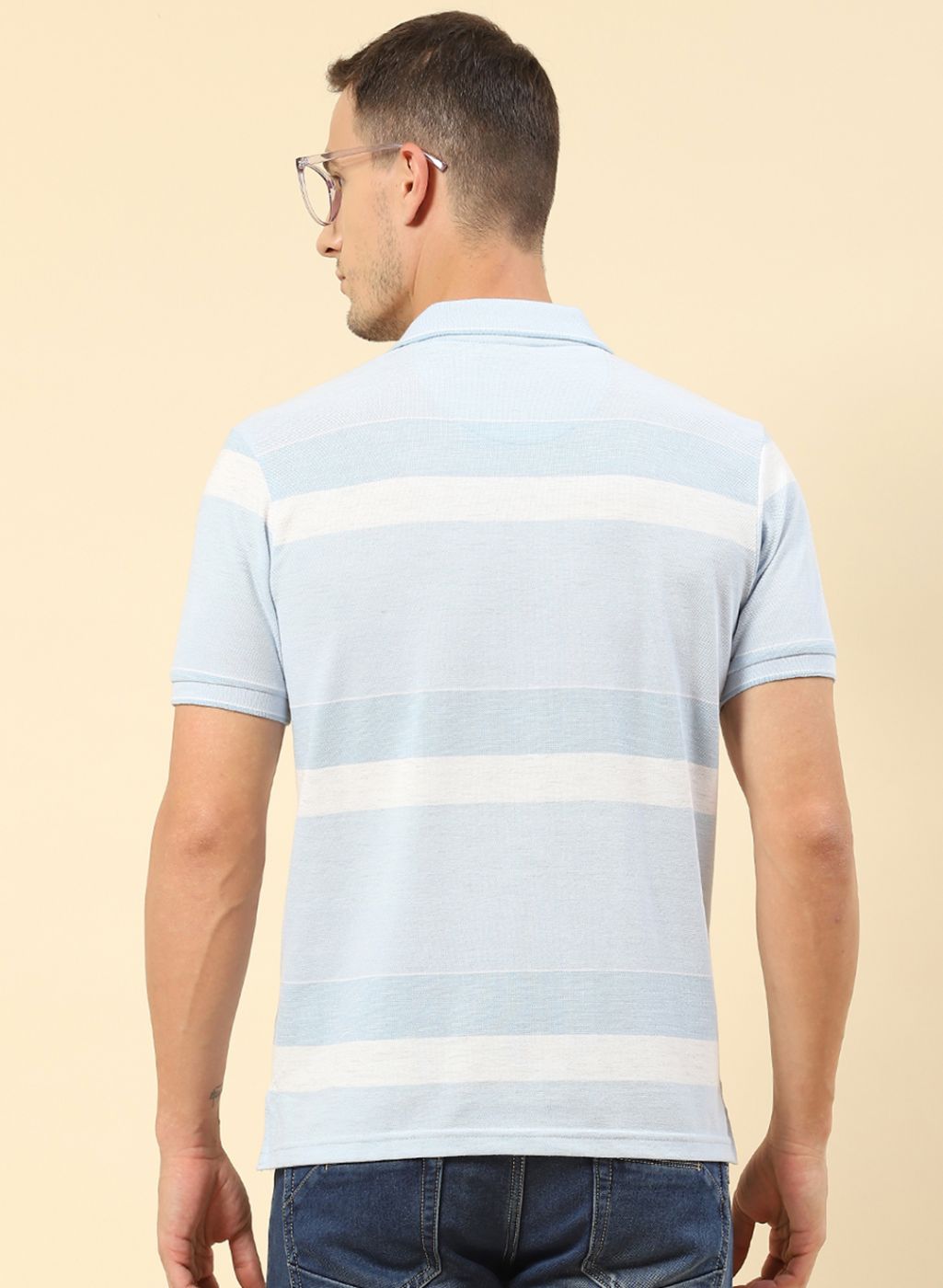 Men Blue Stripe T-Shirt