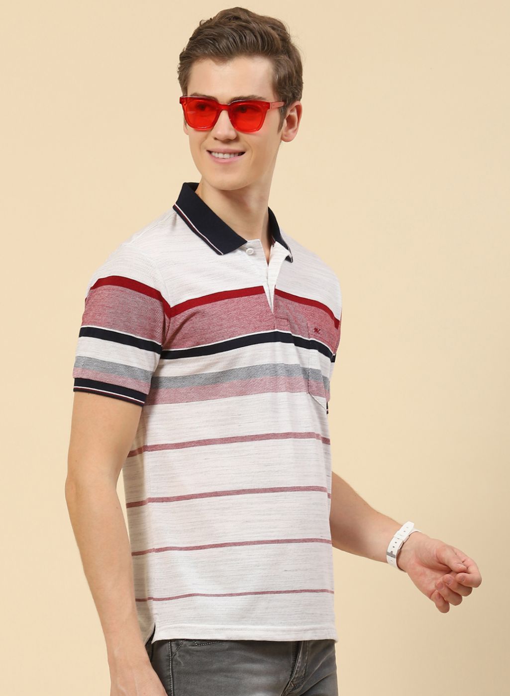 Men Multicolor Stripe T-Shirt