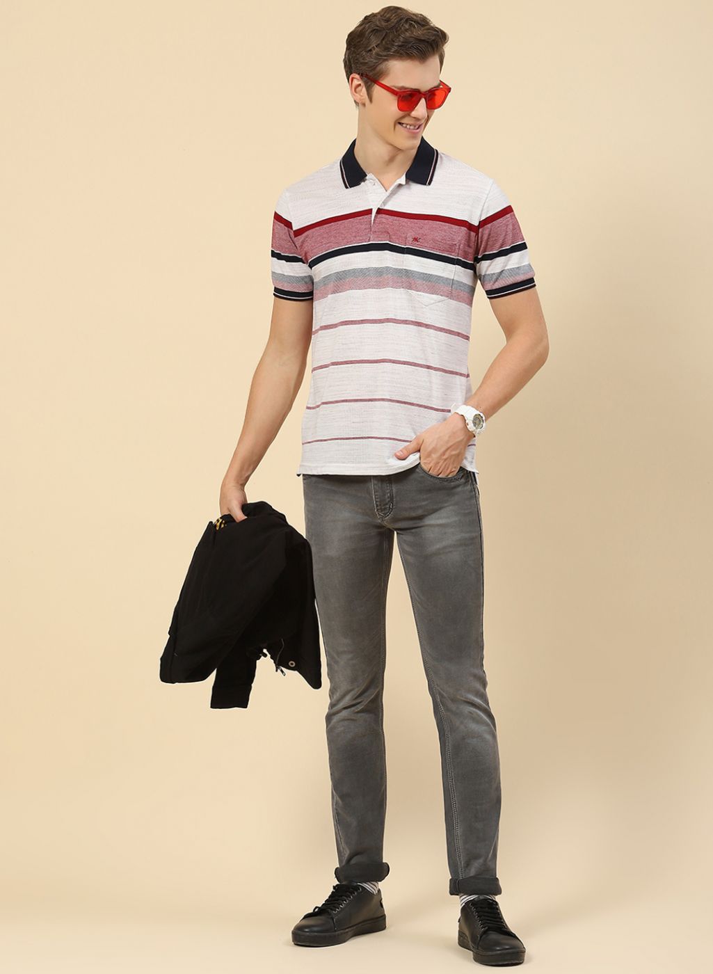 Men Multicolor Stripe T-Shirt