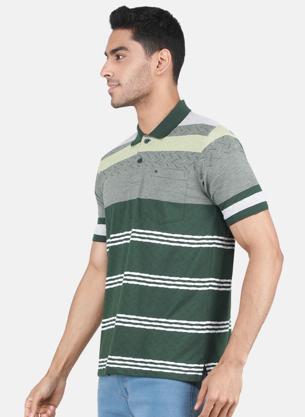 Men Olive Stripe T-Shirt