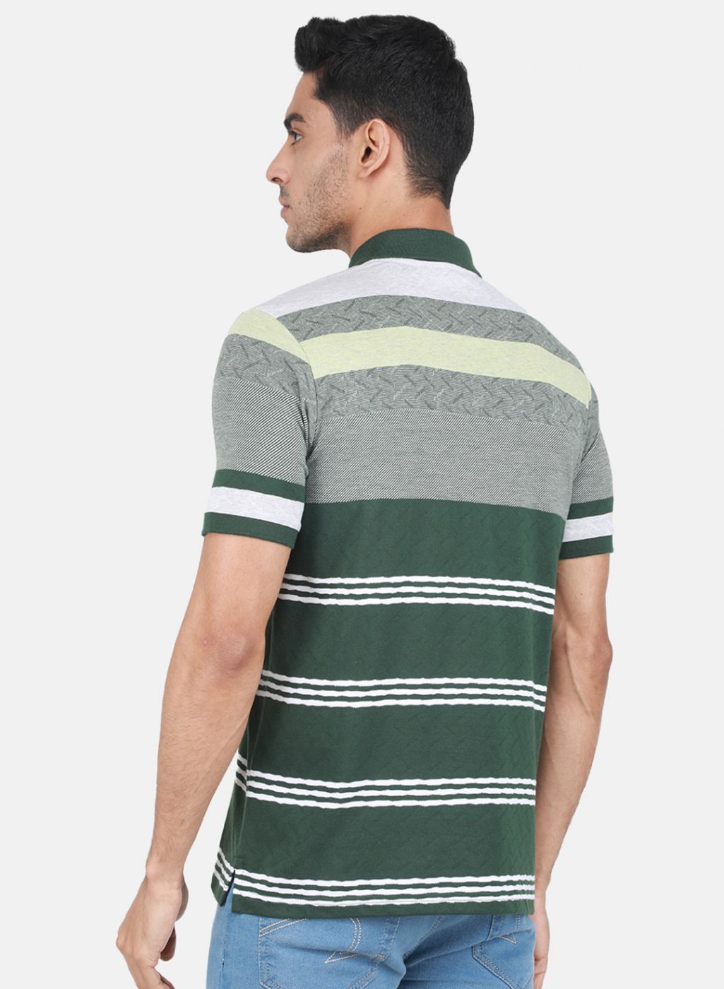 Men Olive Stripe T-Shirt