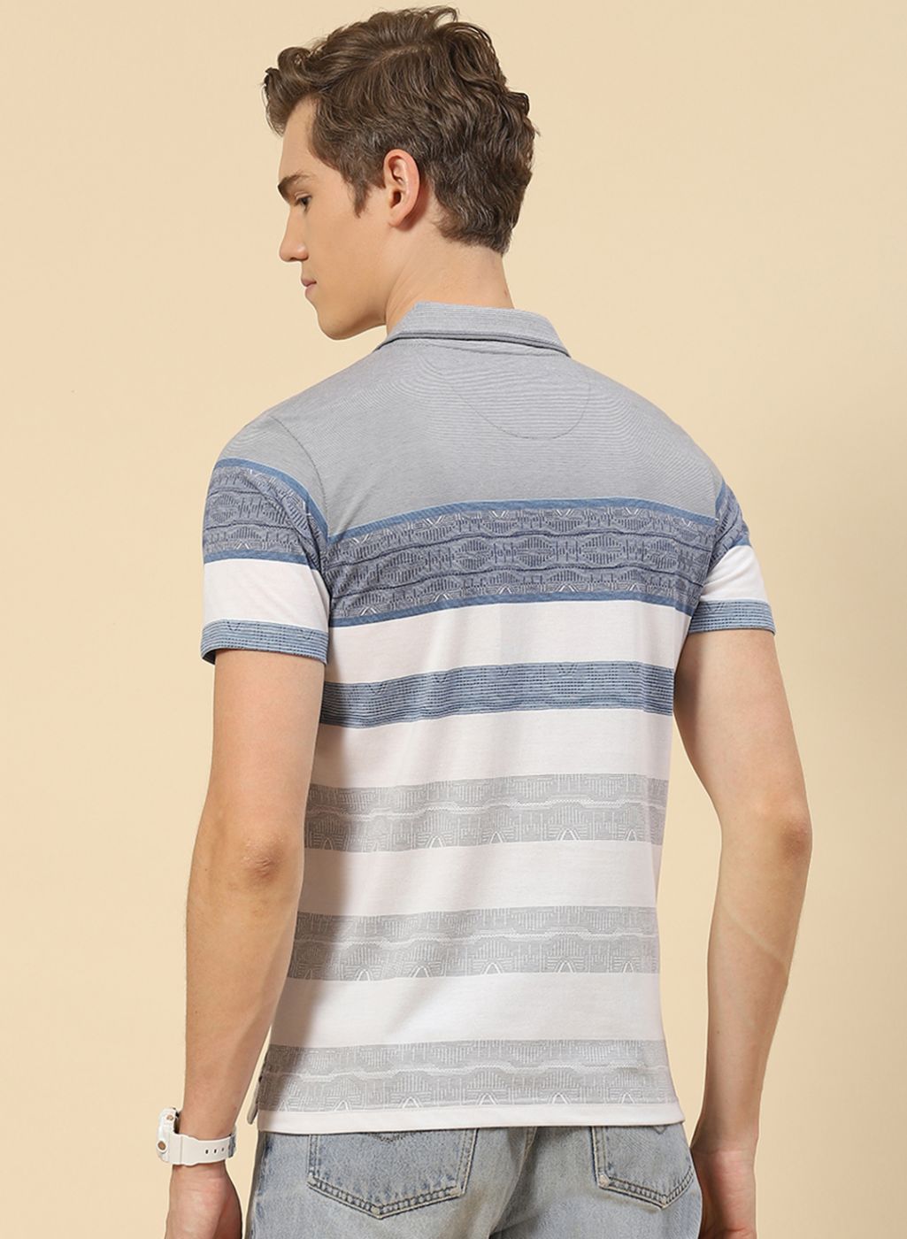 Men Blue Stripe T-Shirt