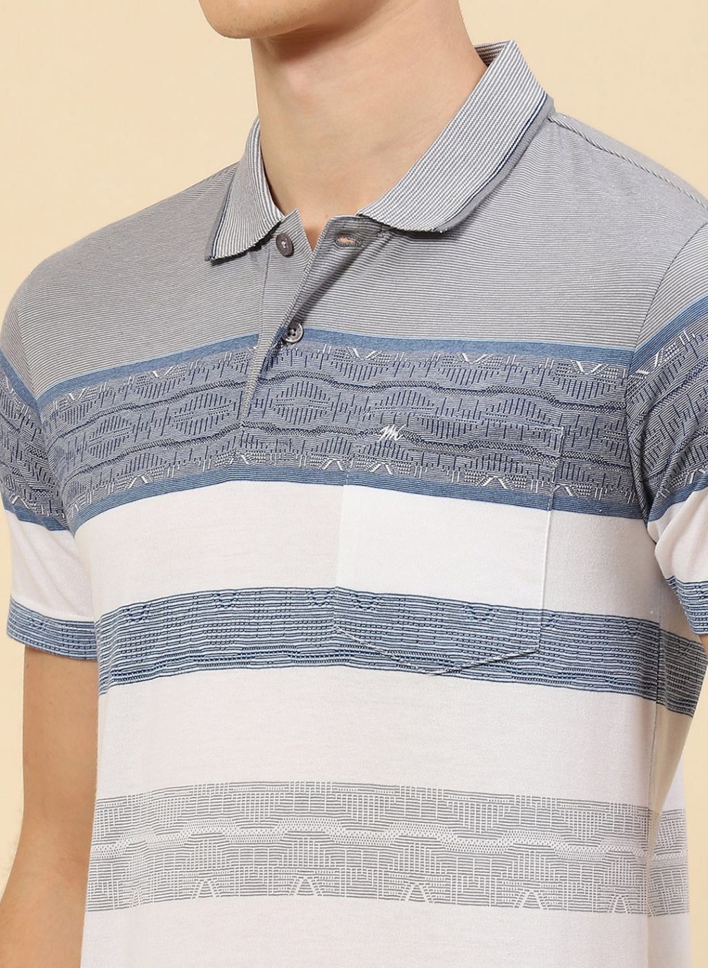 Men Blue Stripe T-Shirt