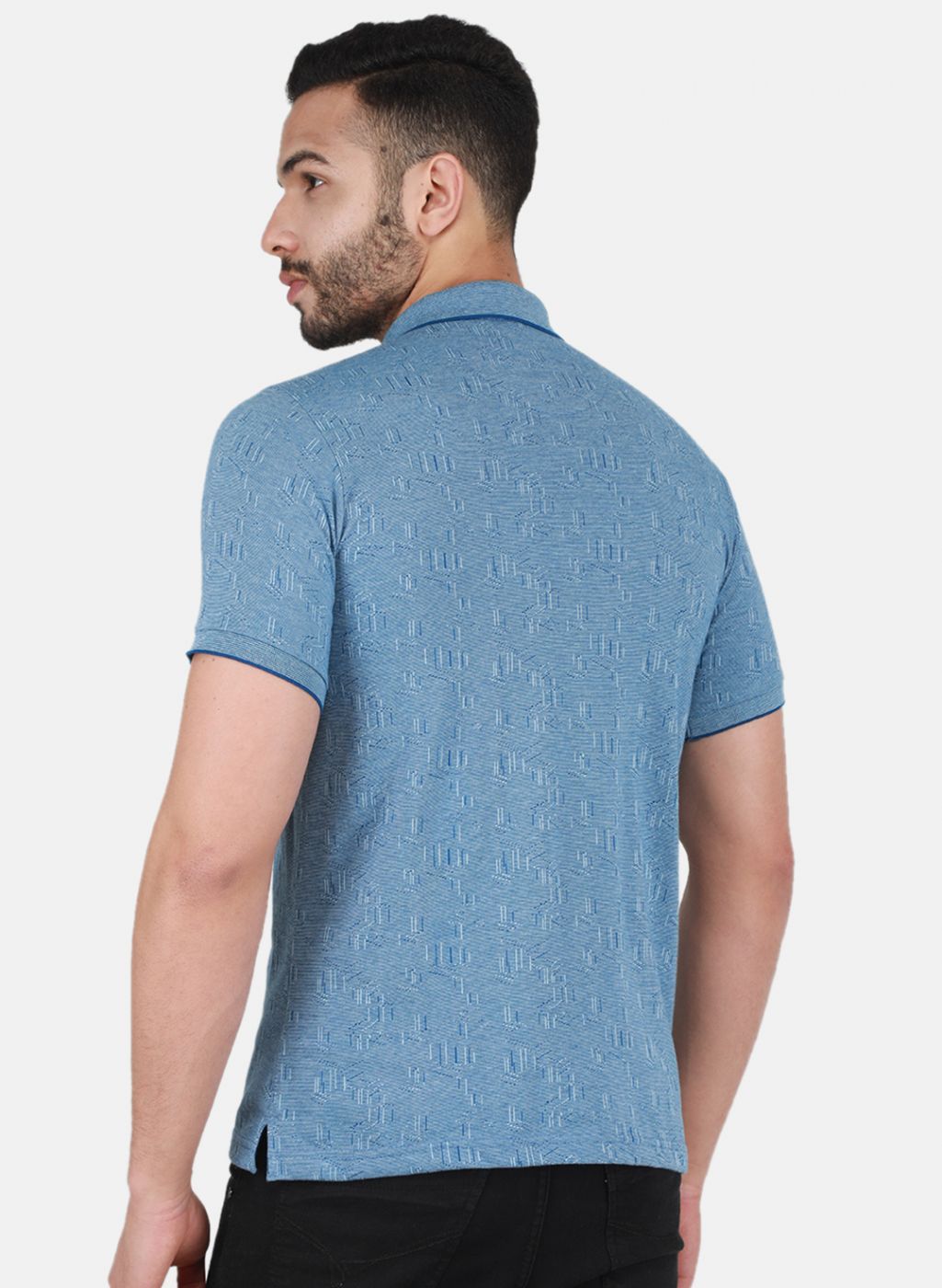 Men Sky Blue Printed T-Shirt