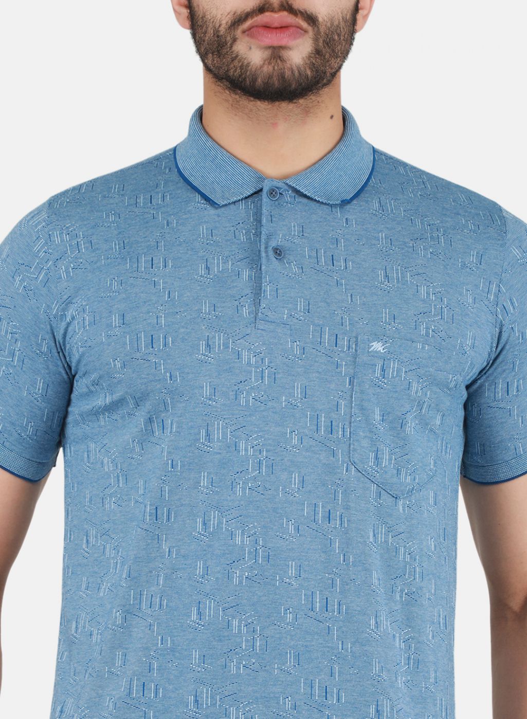 Men Sky Blue Printed T-Shirt